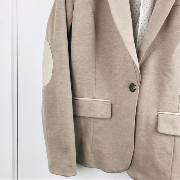 Dynamite Beige Cream Long Sleeve Elbow Patched blazer women Size S - Picture 6 of 13